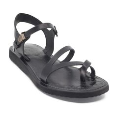 Women's Leather Sandals 711 D Black